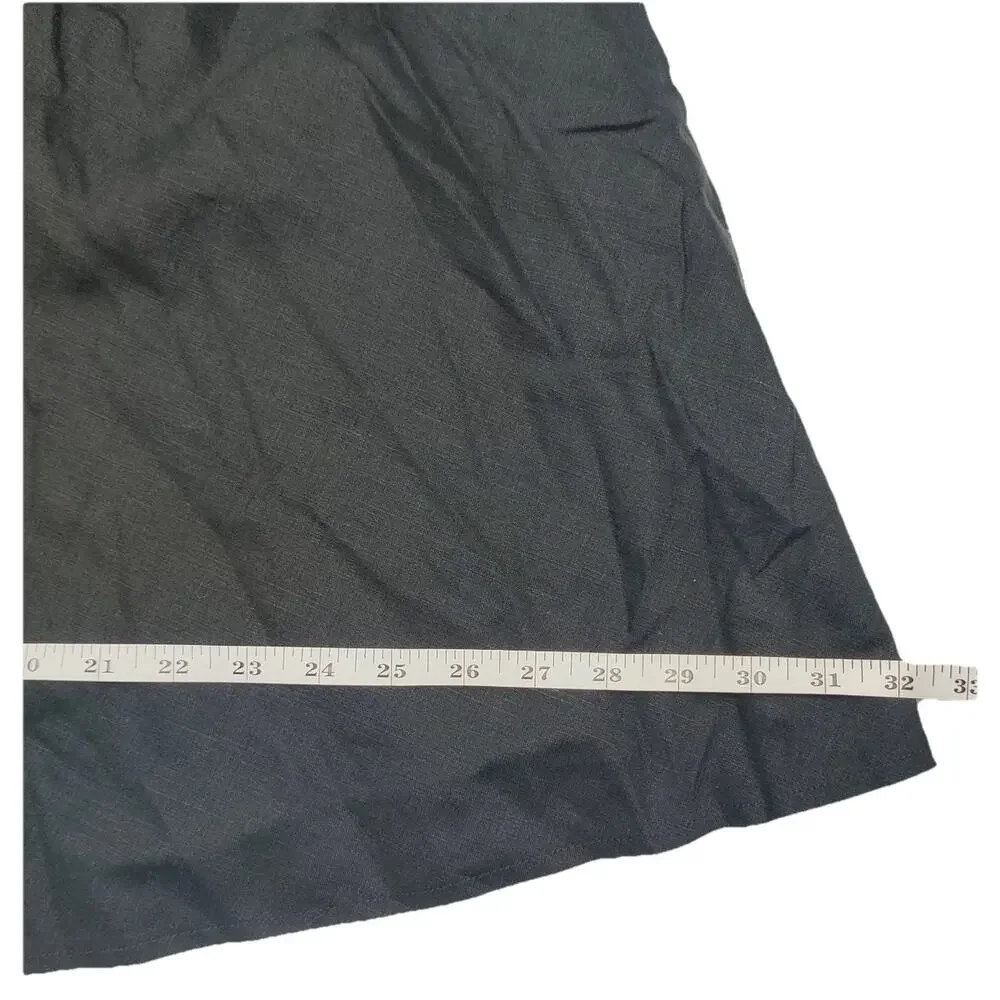 Talbots Petites Women’s Black ALine Midi Skirt Size 6P Linen Blend Made In Italy - Picture 6 of 9